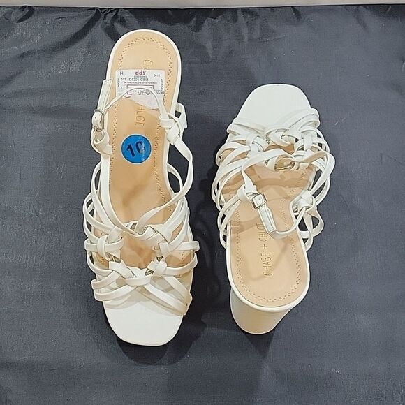 BRAND NEW CHASE+CHLOE BLOCK HEEL OPEN TOE MULTI-STRAP SANDAL G1 - Picture 4 of 14